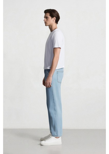 %100 Pamuk 90's Slim Fit Dar Kalıp Yüksek Bel Dar Paça Jean Pantolon D6685AX25SP fırsatları