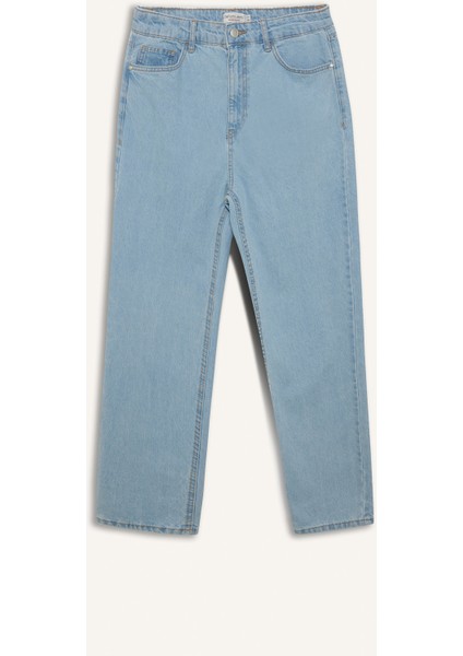 %100 Pamuk 90's Slim Fit Dar Kalıp Yüksek Bel Dar Paça Jean Pantolon D6685AX25SP