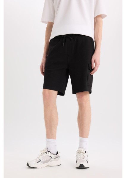 Regular Fit Dokulu Düz Paça Kargo Cepli Basic Düz Şort B8796AX25SM indirimleri