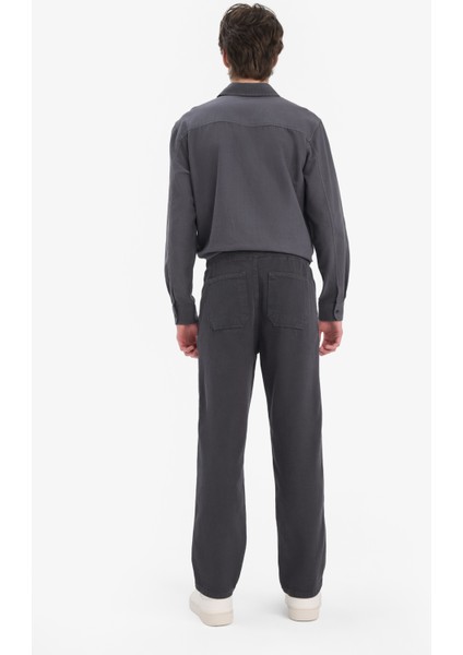 %100 Pamuk Bol Rahat Kesim Wide Leg Geniş Paça Yazlık Keten Görünümlü Pantolon D7285AX25SP