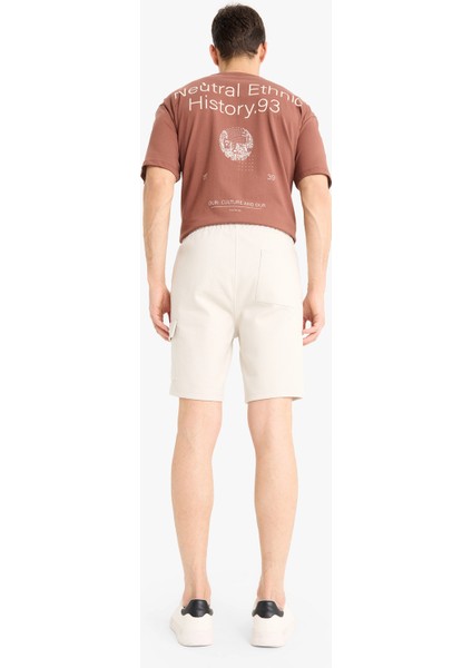 Regular Fit Dokulu Düz Paça Kargo Cepli Basic Düz Şort B8796AX25SM