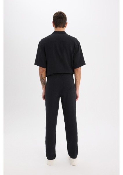 %100 Pamuk Relax Fit Rahat Kesim Yazlık Müslin Kısa Paça Pamuklu Jogger Pantolon D6144AX25SM