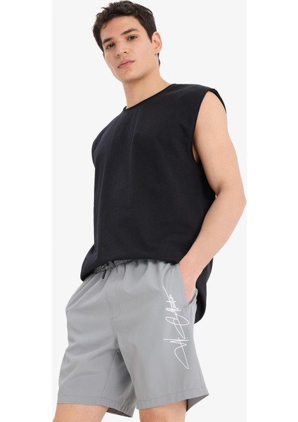 Regular Fit File Astarlı Kısa Boy Deniz Şortu B7255AX25HS modelleri