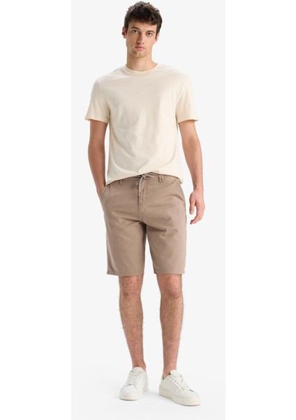 %100 Pamuk Regular Fit Düz Paça Gabardin Bermuda Şort C5397AX25SM fiyatları