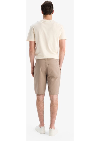 %100 Pamuk Regular Fit Düz Paça Gabardin Bermuda Şort C5397AX25SM indirimleri