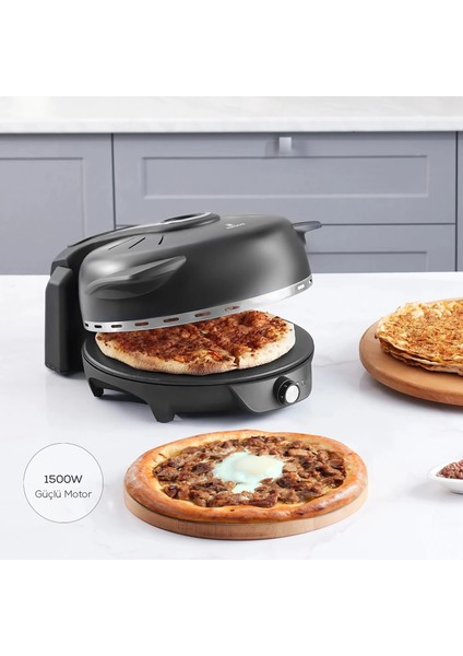 Gastro 10 In 1 Pizza Pide Lahmacun ve Tandır Ekmeği Makinesi Biodiamond Matte Black