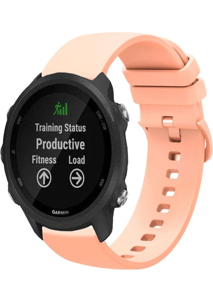 Garmin Forerunner 245 / 245 Music ile Uyumlu Kordon Jel Silikon Tokalı Kayış