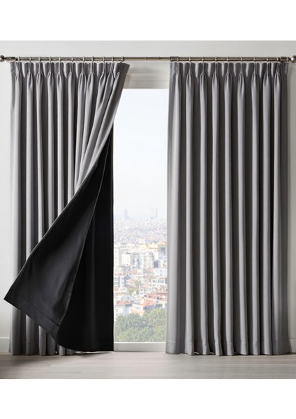 Dauble Blackout Karartma Perde Tek Kanat 1x2 Amerikan Pile Fon Perde