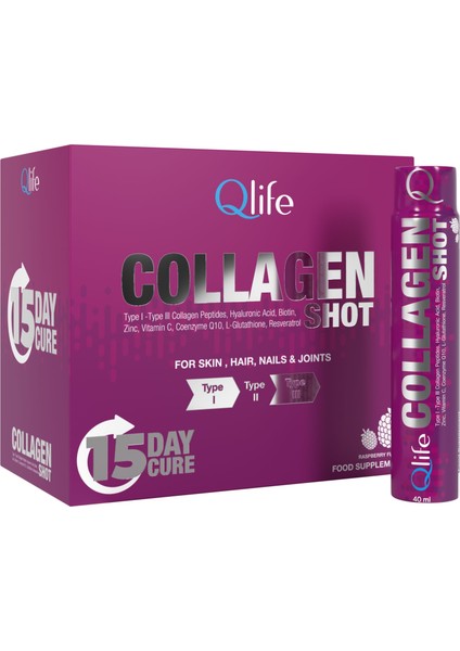 Collagen Shot Kollajen Peptitleri, Vitamin ve Mineral Kompleks Içeren Takviye Edici Gıda