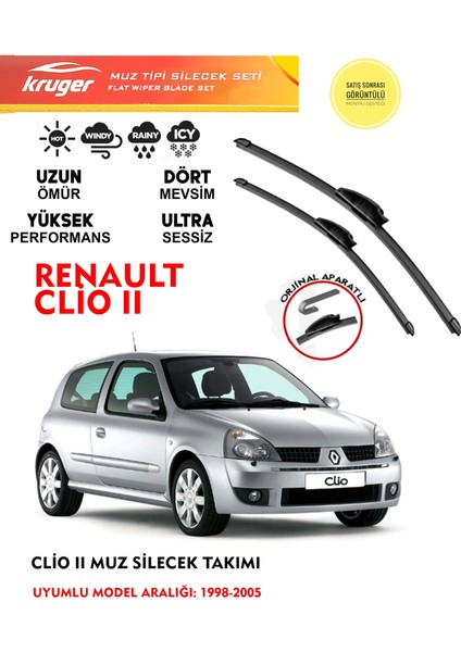 Clio 2 Muz Silecek Takımı 2005 Model Araca Özel . Aparat