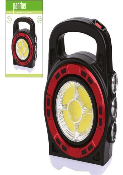USB Şarjlı Solar El Feneri PT-6678