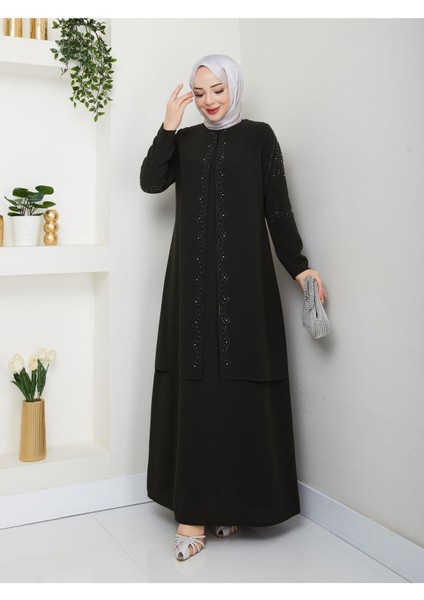 Yelpaze Taşlı Büyük Beden Anne Elbisesi fırsatları