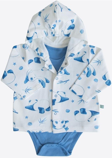 Organik Panda 3'lü Set Mavi