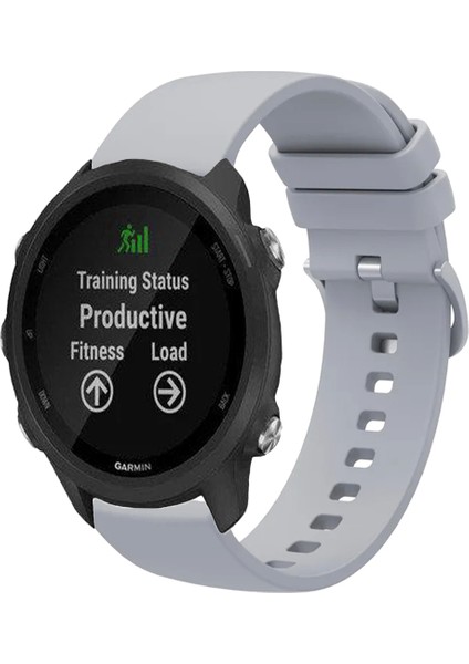 Garmin Forerunner 245 / 245 Music ile Uyumlu Kordon Jel Silikon Tokalı Kayış