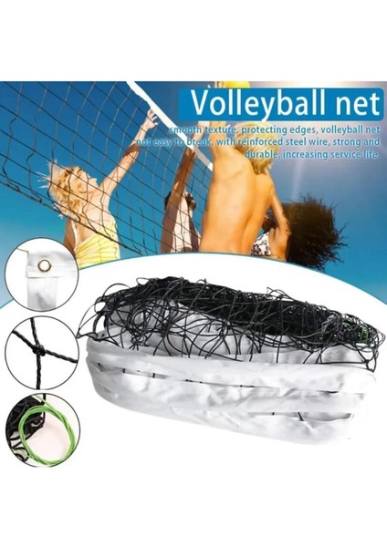 Voleybol Ağı Tarafı Bantlı Voleybol Filesi Çelik Telli Floş Ip, Beyaz 3MM100X950 fiyatları
