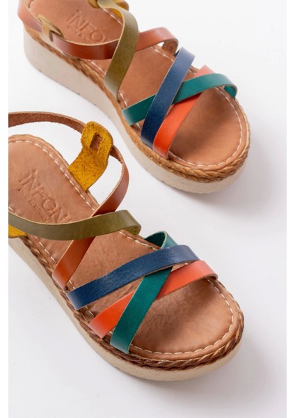 730-153 Multi Ortopedik Hakiki Deri Dolgu Kadın Sandalet fırsatları