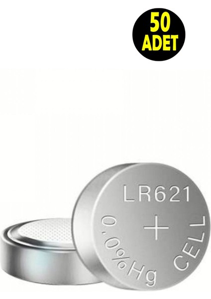 50 Adet Alkaline Ag1 SR60 SR621SW V364 S621E 602 Sb-Ag/dg Düğme Tip Saat Pili