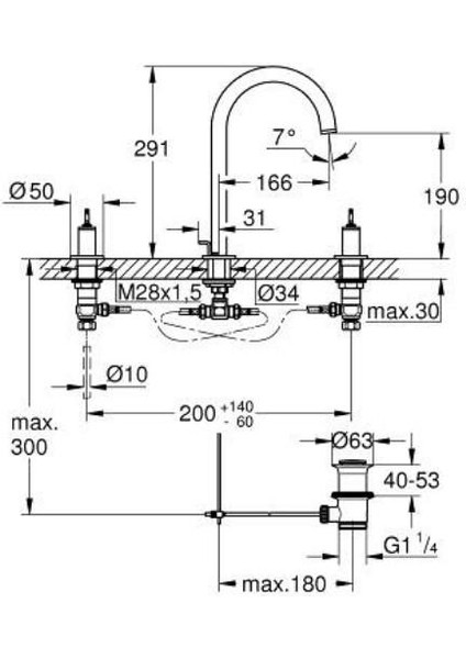 Atrio Private Collection Üç Delikli Lavabo Bataryası 1/2" L-Boyut - 20593GL0 modelleri