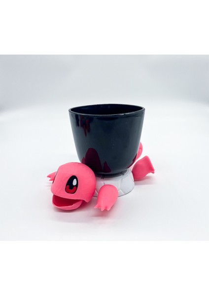 Sevimli Kaplumbağa Bardak Altlığı, Eğlenceli 3D Baskı, Pembe - Beyaz