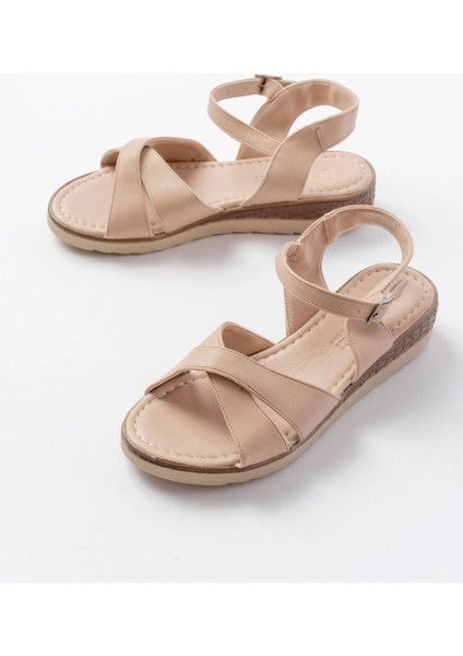 692-564 Nut Ortopedik Taban Çapraz Tokalı Kadın Sandalet modelleri