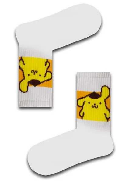 Pomompurin Desenli Unisex Atletik Çorap