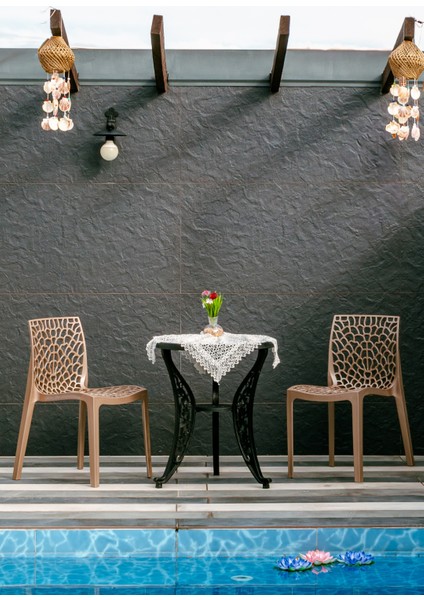 Mercan Sandalye Bronz 6'lı Set – Bahçe, Balkon, Mutfak ve Kafe Sandalyesi indirimleri