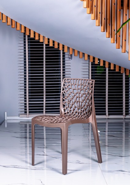 Mercan Sandalye Bronz 6'lı Set – Bahçe, Balkon, Mutfak ve Kafe Sandalyesi