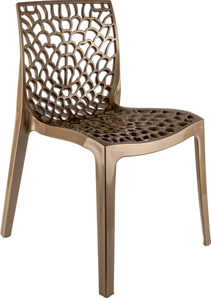 Mercan Sandalye Bronz 6'lı Set – Bahçe, Balkon, Mutfak ve Kafe Sandalyesi