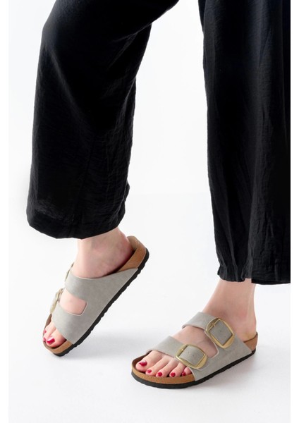 P-101 Gri Günlük Kadın Terlik