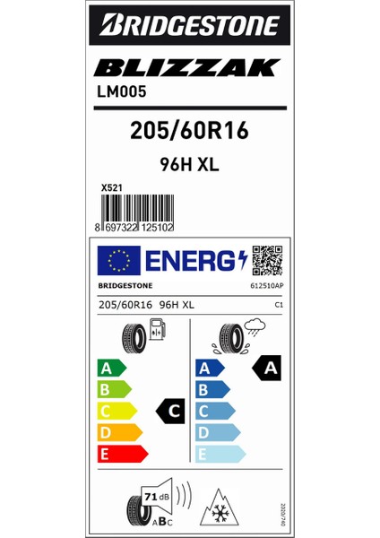 205/60R16 96H Xl LM005 Kış Lastiği (Üretim YILI:2025) fiyatları