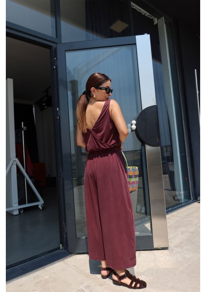 Kalın Askılı Beli Lastikli Modal Tulum modelleri