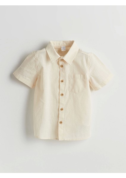 Lcw Kids Bej Basic Cepli Erkek Çocuk Poplin Gömlek