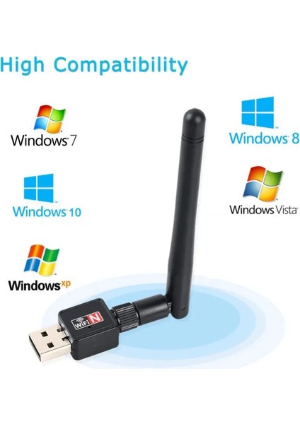 600 Mbps Wifi USB Adaptörü 2.4g Wi-Fi Dongle 5dbi Kazanç Anten 802.11B/G/N Usb2.0 Yüksek Hızlı Kablosuz Kart Alıcısı Pc/dizüstü Bilgisayar Için