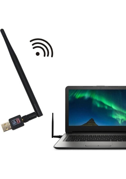 600 Mbps Wifi USB Adaptörü 2.4g Wi-Fi Dongle 5dbi Kazanç Anten 802.11B/G/N Usb2.0 Yüksek Hızlı Kablosuz Kart Alıcısı Pc/dizüstü Bilgisayar Için