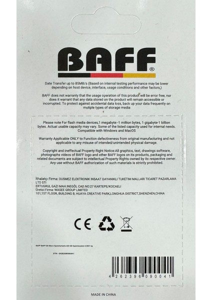 Baff 256GB Hafıza Kartı Video Kayıt Destekli Uhs-I U3 A2 V30 fırsatları