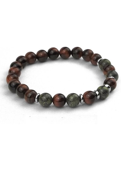 Kızıl Kaplan Gözü ve Yeşim Doğal Taş Bileklik fiyatları