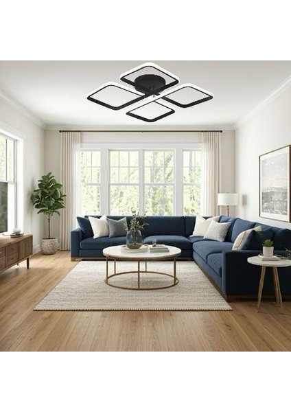 Finesse Siyah Kasa,03 Renk LED Işıklı,kumandalı,salon,oturma Odası,yatak Için LED Avize fiyatları