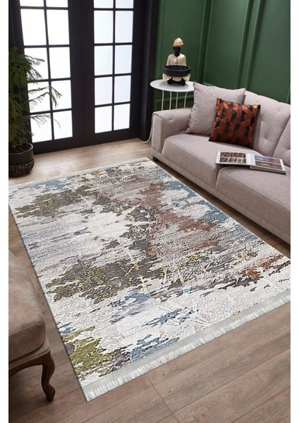 Dijital Baskılı Halı Kaymaz Tabanlı Kilim Makinede Yıkanabilir Dot Tabanlı Salon Halısı 5101A modelleri
