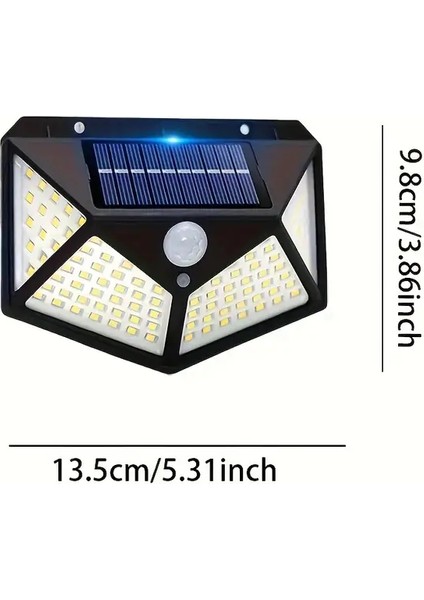 HB-100 Model 4'lü Paket 100 LED Solar Hareket Sensörlü Güneş Enerjili 3 Mod Solar Duvar Bahçe Karavan Kamp Lambası fiyatları