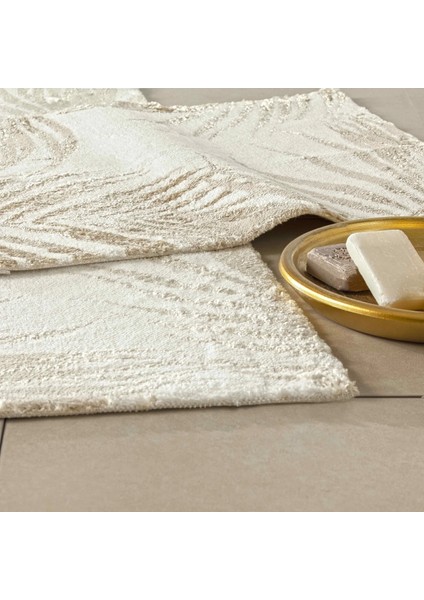 Pamuklu 2'li Banyo Paspas Seti Palm ( Bej ) modelleri