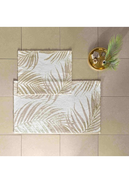 Pamuklu 2'li Banyo Paspas Seti Palm ( Bej ) fırsatları