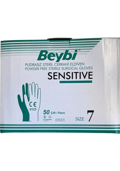 Beybi - Cerrahi Eldiven Pudrasız Sensitive No:7.0 - 50 Adet