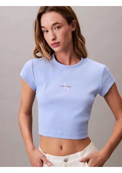 Rib Kadın Mavi T-Shirt LV047AB802-7ZQ fiyatları