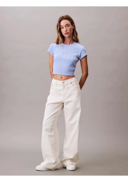 Rib Kadın Mavi T-Shirt LV047AB802-7ZQ modelleri