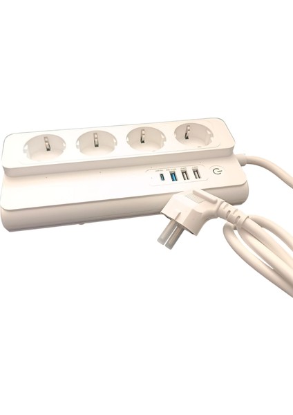 Alexa ve Google Asistan Ile Uyumlu Çoklu Priz, Wifi Bağlantılı Akıllı Priz. 4 Soket, 3 Usb, 1 Usb-C, Akıllı Priz indirimleri
