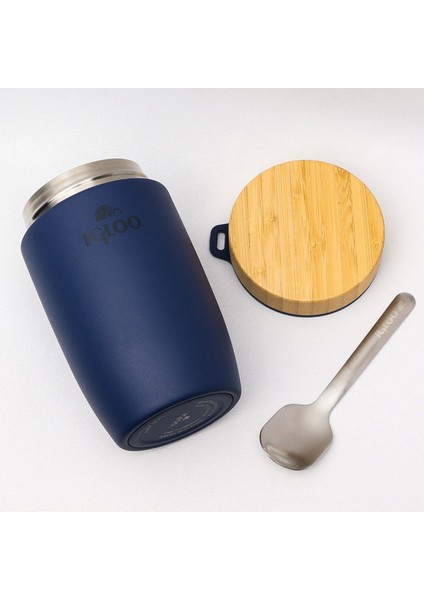 Bambu Kapak Yemek Termosu 500ML Çelik Termos Lacivert 12 Saat Sıcak Tutar fiyatları