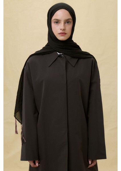 Drew Siyah Bohem Uzun Saçaklı Pamuklu Şal indirimleri