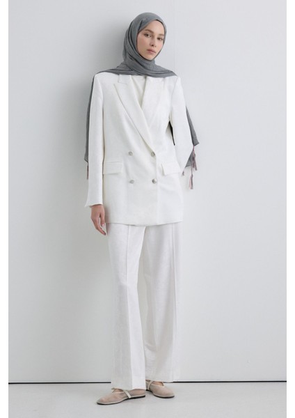 Drew Gri Bohem Uzun Saçaklı Pamuklu Şal