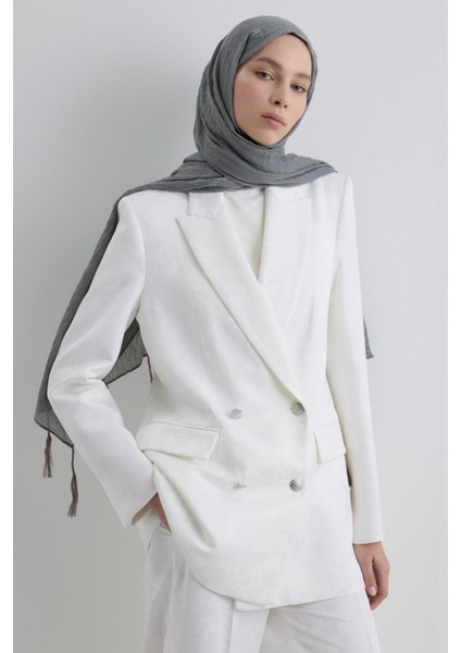 Drew Gri Bohem Uzun Saçaklı Pamuklu Şal modelleri