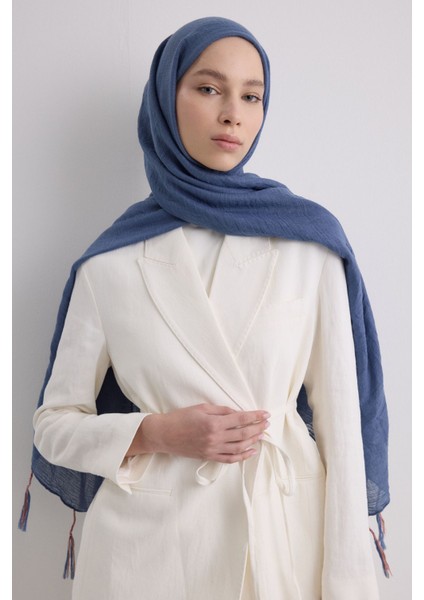 Drew Indigo Bohem Uzun Saçaklı Pamuklu Şal modelleri